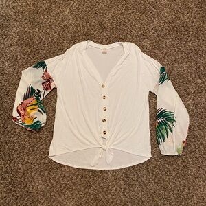 Long Sleeve Tropical Top